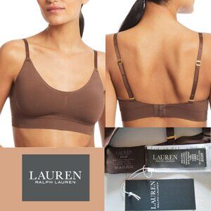 Ralph Lauren Women's Luxe Smoothing Wireless Bralette 4L0079 Espresso NWT Sz S